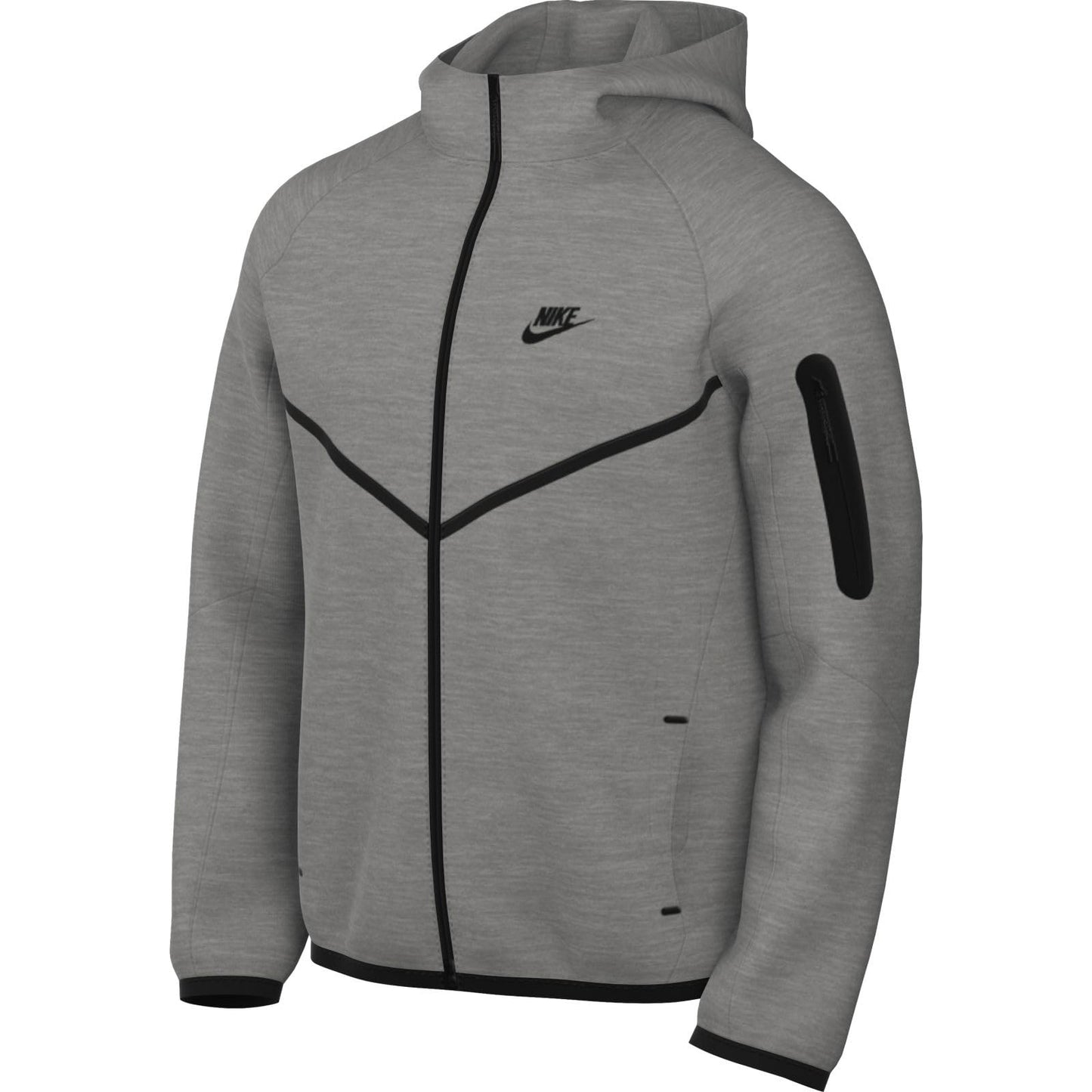 Nike Tech Fleece Full-Zip Windrunner, Uomo, Dark Grey Heather/Black