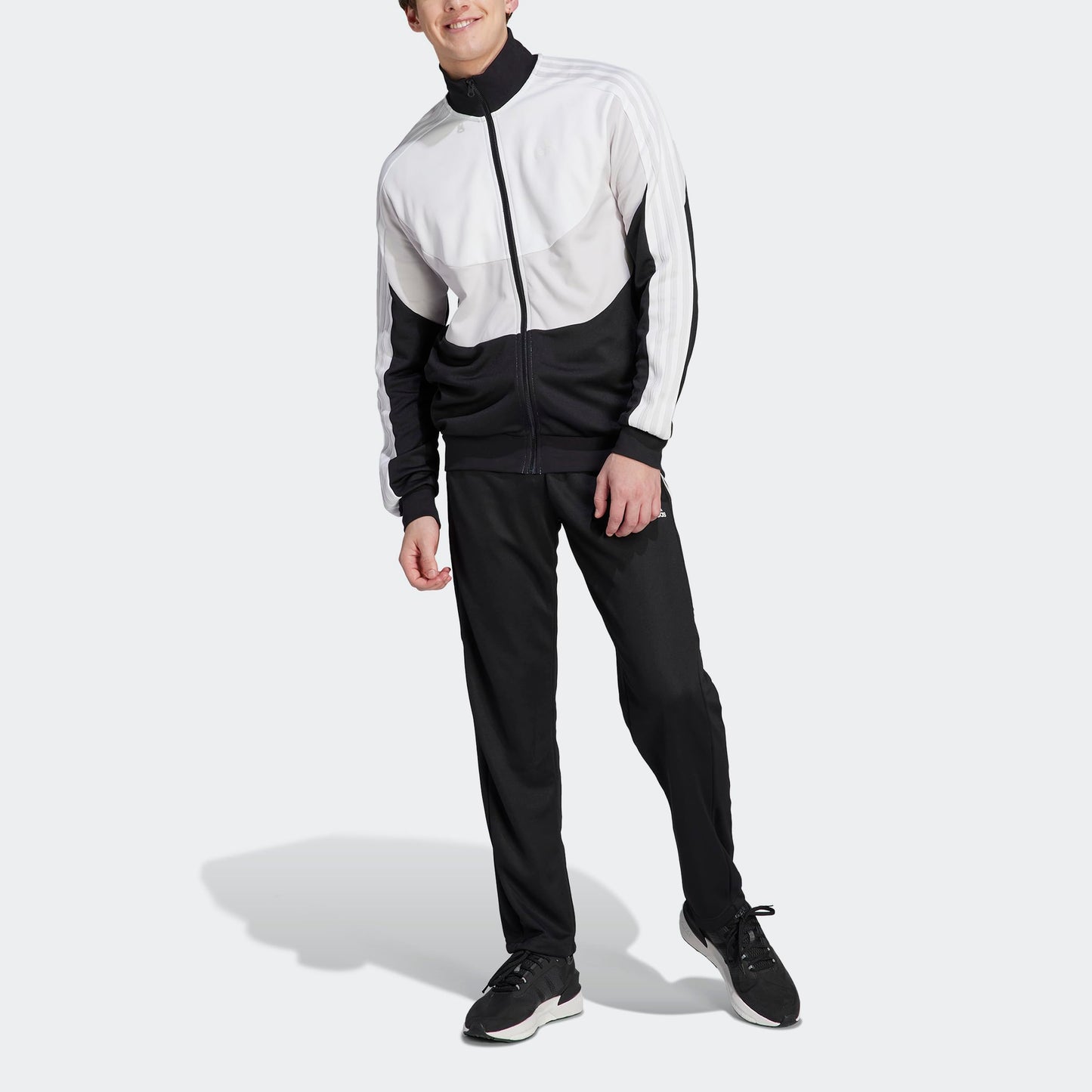 Adidas Colorblock Tracksuit, Uomo, Black/Grey One/White