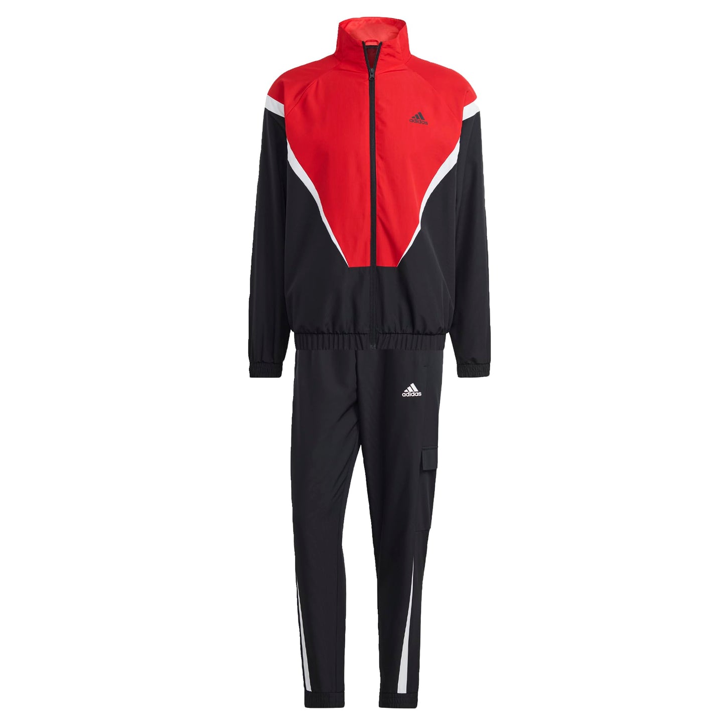 Adidas Sportswear Woven Track Suit, Uomo, Black/Better Scarlet